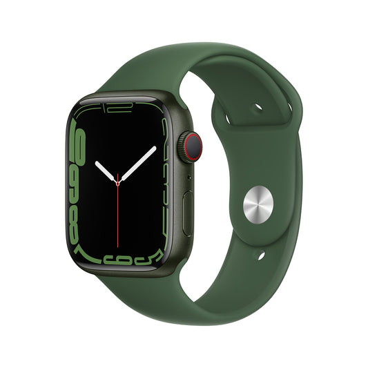 Apple Watch Series 7 (GPS + Cellular) - Caja de aluminio en verde de 45 mm - Correa deportiva verde trébol - Talla única