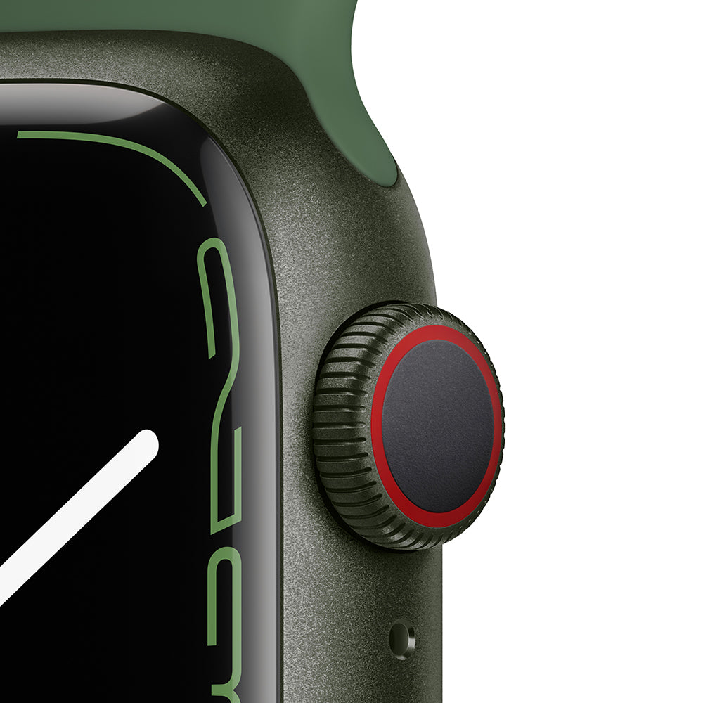 Apple Watch Series 7 (GPS + Cellular) - Caja de aluminio en verde de 41 mm - Correa deportiva verde trébol - Talla única