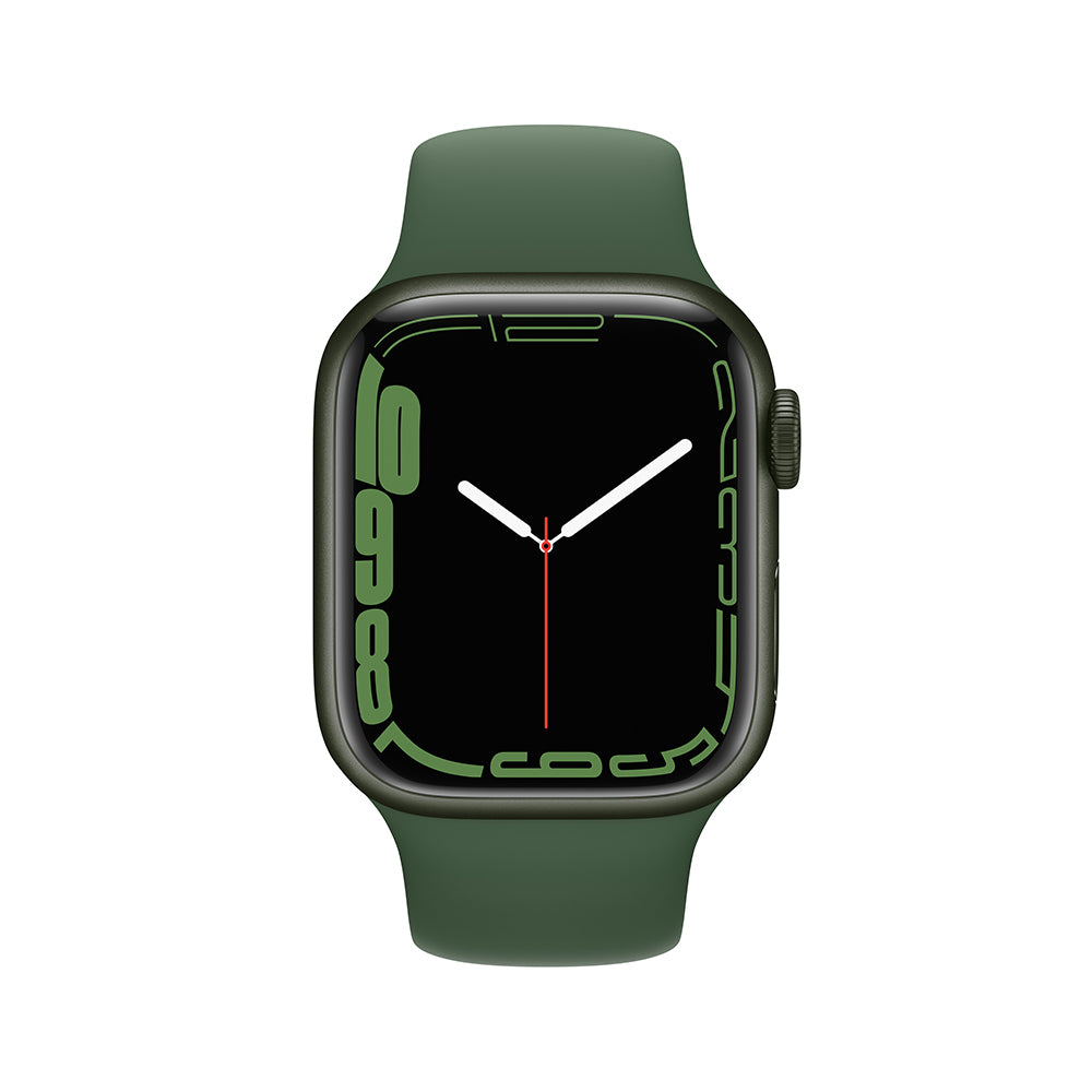 Apple Watch Series 7 (GPS) - Caja de aluminio en verde de 41 mm - Correa deportiva verde trébol - Talla única