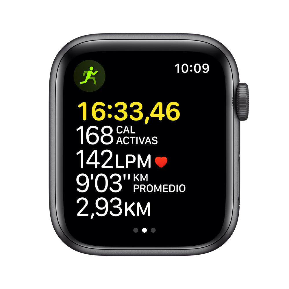 Apple Watch SE (GPS) - Caja de aluminio en gris espacial de 44 mm - Correa deportiva en color medianoche - Talla única