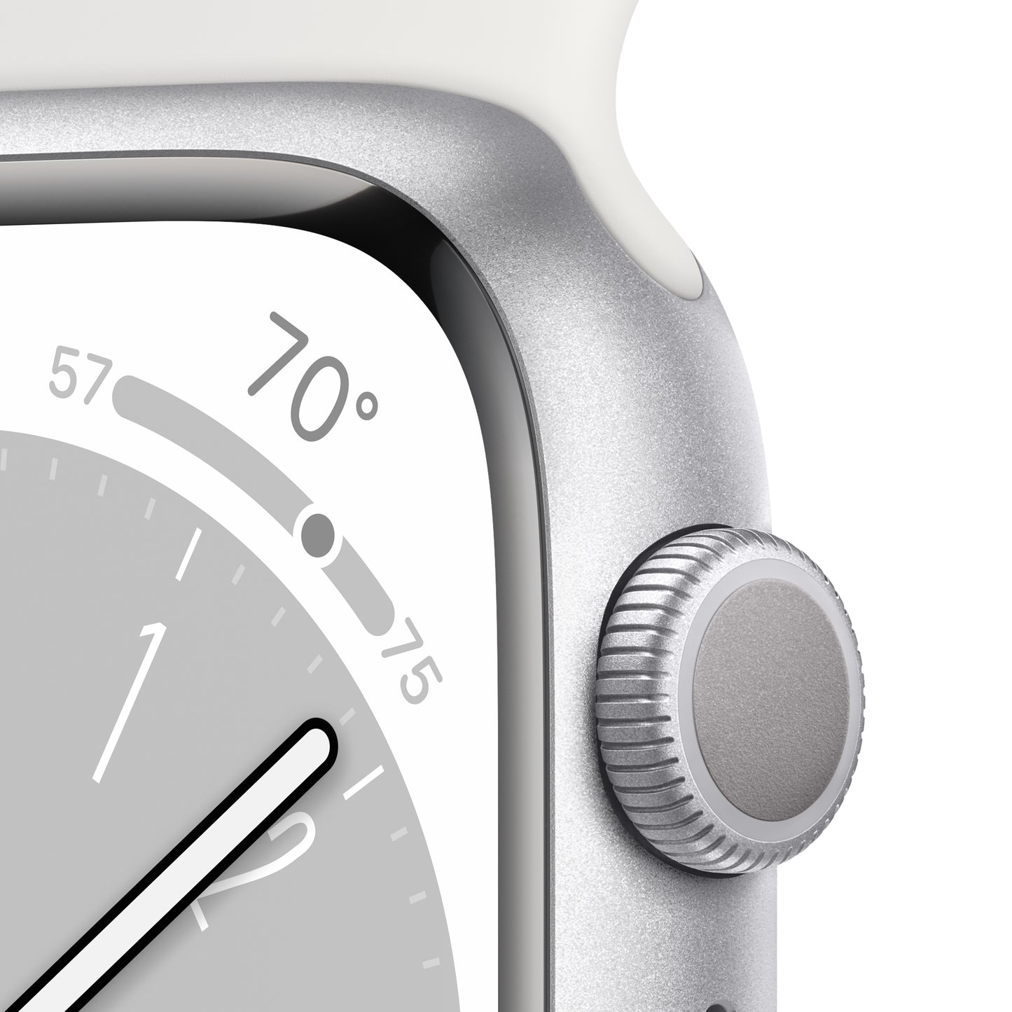 Apple Watch Series 8 (GPS) de 41 mm - Talla única - Caja de aluminio en plata - Correa deportiva blanca