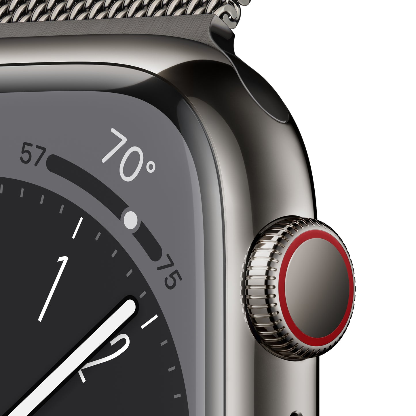 Apple Watch Series 8 (GPS  + Cellular) de 41 mm - Caja de acero inoxidable en grafito - Pulsera Milanese Loop en grafito