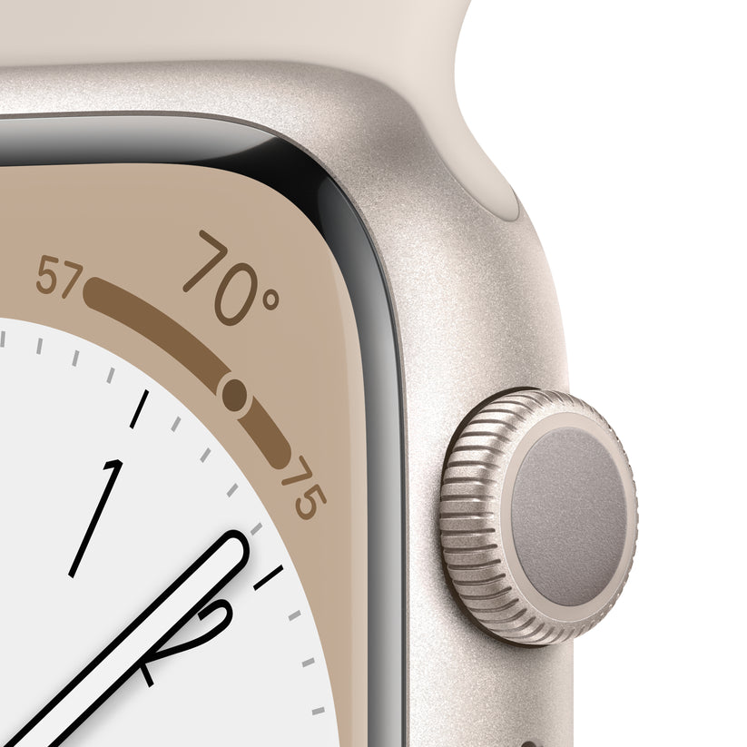 Apple Watch Series 8 de 45 mm color blanco estrella disponible en www.mac-center.com