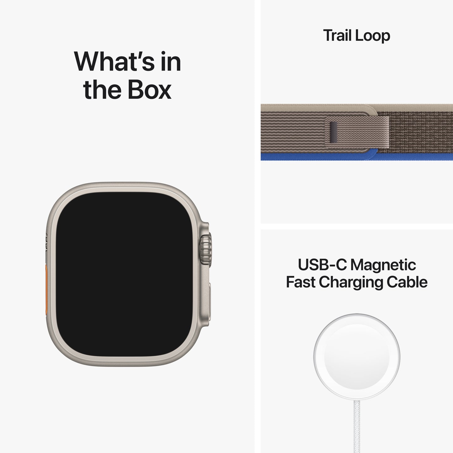 Apple Watch Ultra con su cable magentico de carga rapida en www.mac-center.com