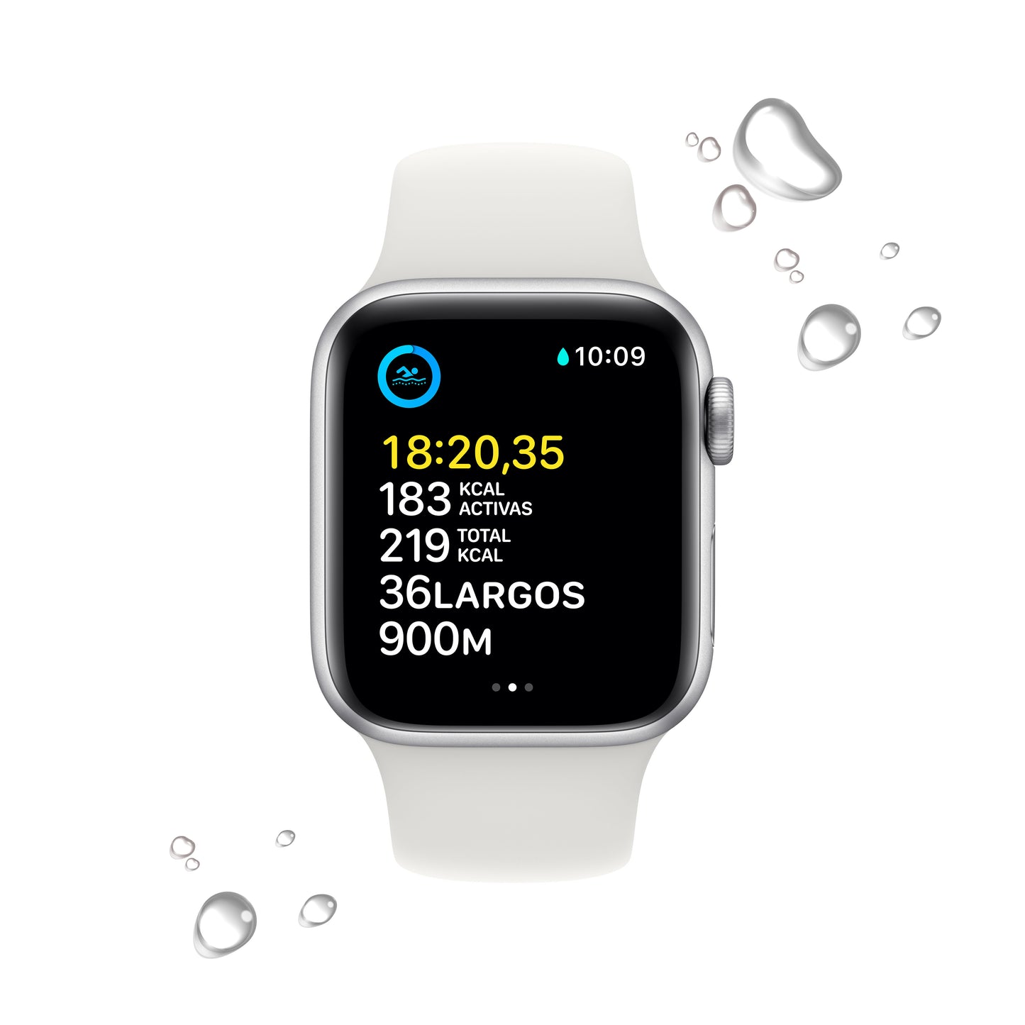 Apple Watch SE (GPS + Cellular)  de 40 mm - Talla única - Caja de aluminio en plata - Correa deportiva blanca