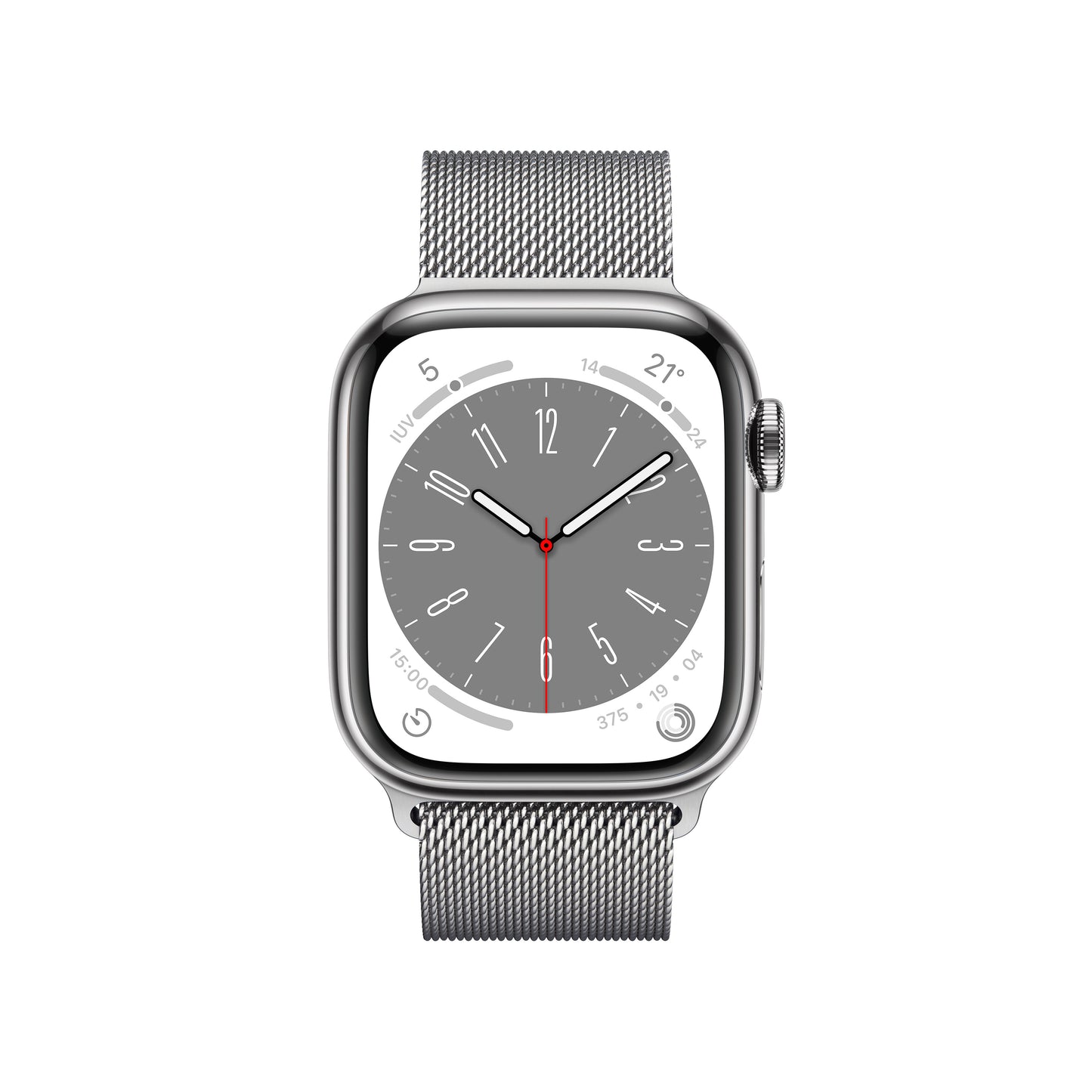 Apple Watch Series 8 (GPS  + Cellular) de 41 mm - Caja de acero inoxidable en plata - Pulsera Milanese Loop en plata