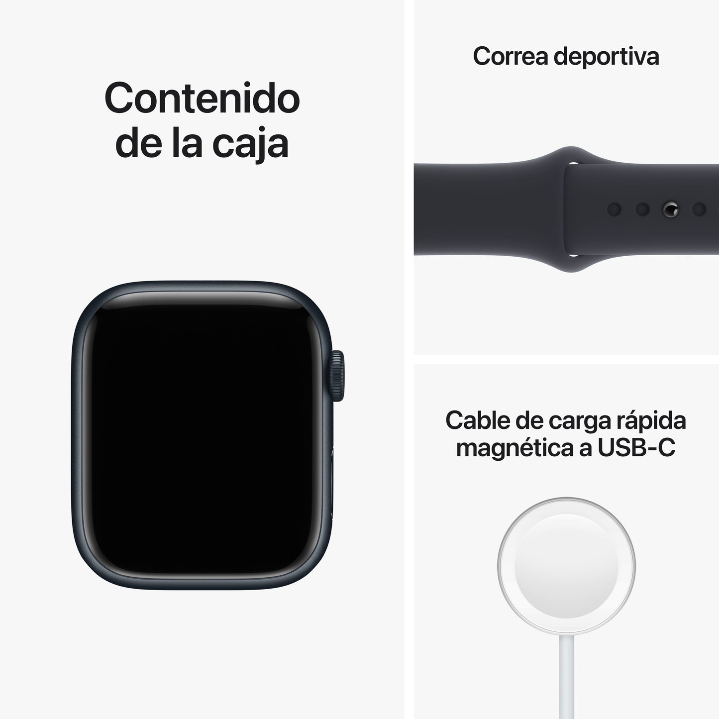 Apple Watch Series 8 (GPS + Cellular) de 45 mm - Talla única - Caja de aluminio en color medianoche - Correa deportiva en color medianoche