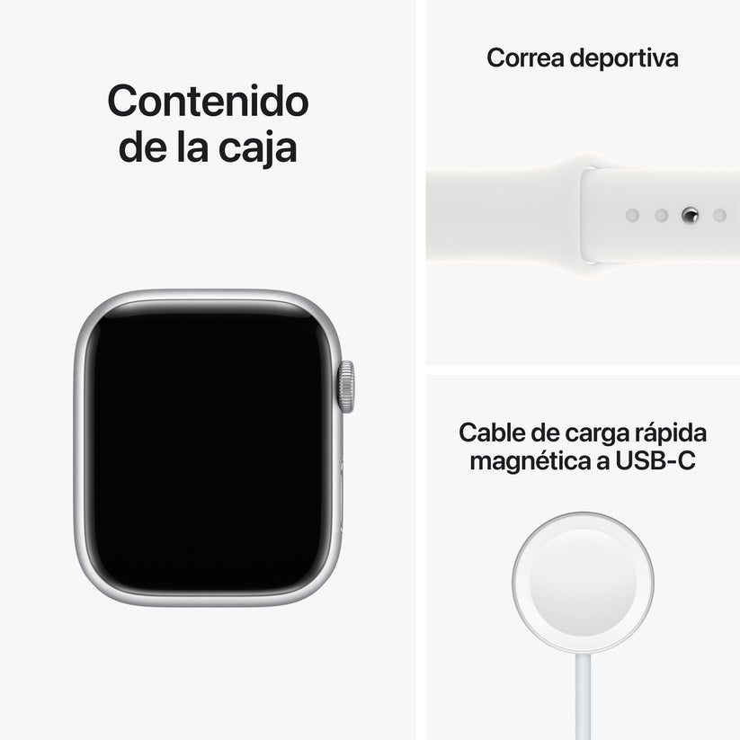Apple Watch Series 8 con correa deportiva de color blanco en www.mac-center.com