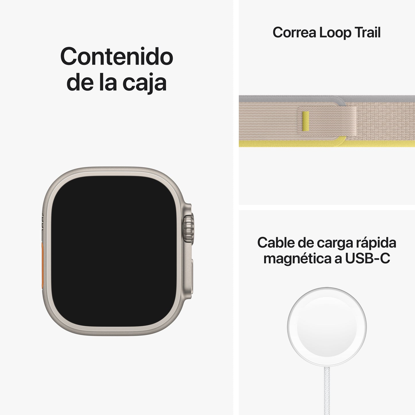 Apple Watch Ultra (GPS + Cellular) de 49 mm - Talla M/L - Caja de titanio - Correa Loop Trail amarilla/beis