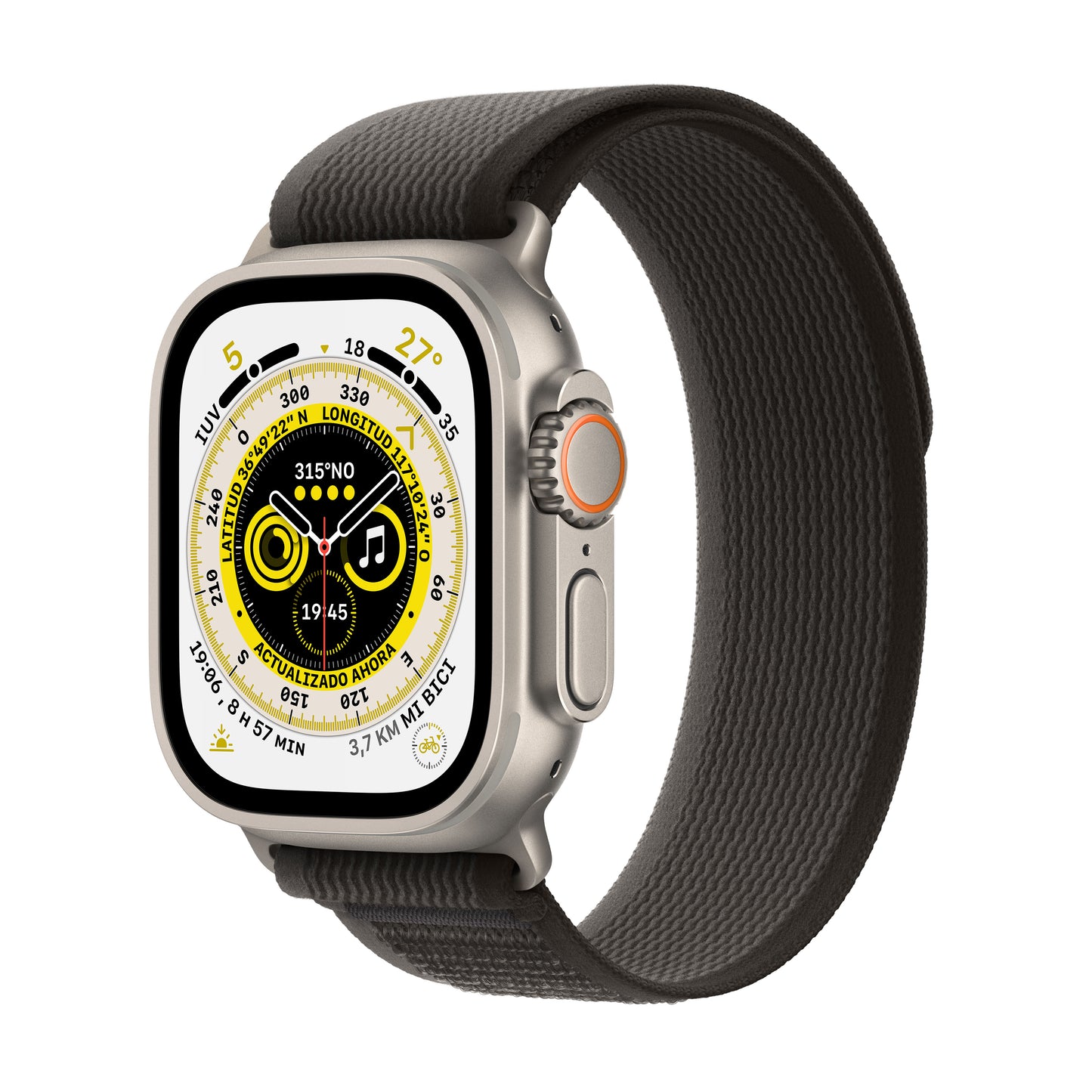 Apple Watch Ultra (GPS + Cellular) de 49 mm -  Caja de titanio - Correa Loop Trail negra/gris