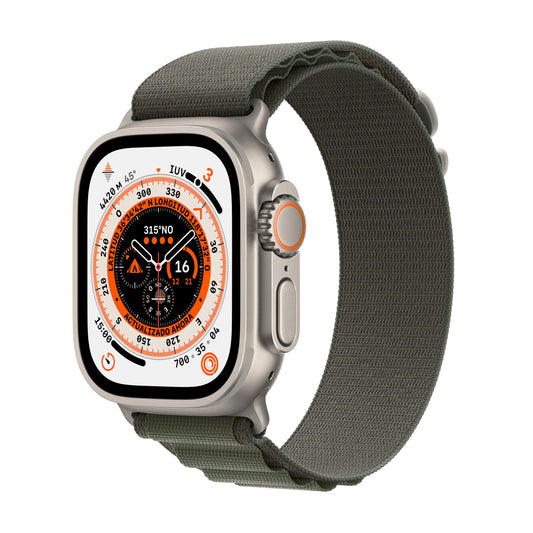 Apple Watch Ultra (GPS + Cellular) de 49 mm - Caja de titanio - Correa Loop Alpine verde - Talla S
