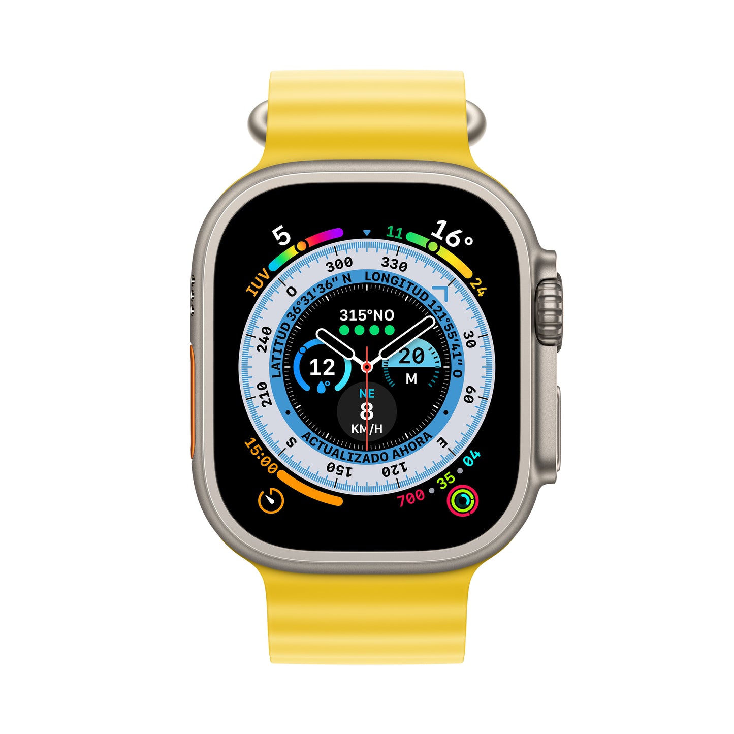 Apple Watch Ultra (GPS + Cellular) de 49 mm - Caja de titanio - Correa Ocean amarilla