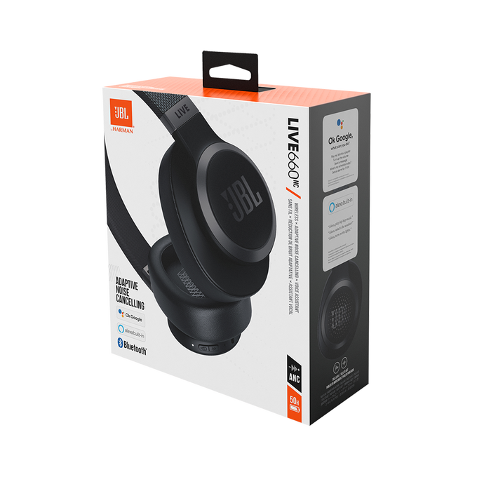 jbl live 660nc headphones over-ear bt noise cancelling black