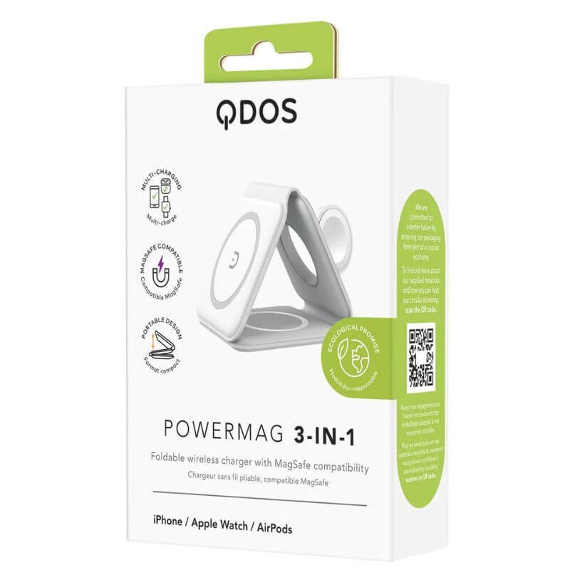 Base de Carga Inalambrica QDOS MAGSAFE 3 en 1 Powermag