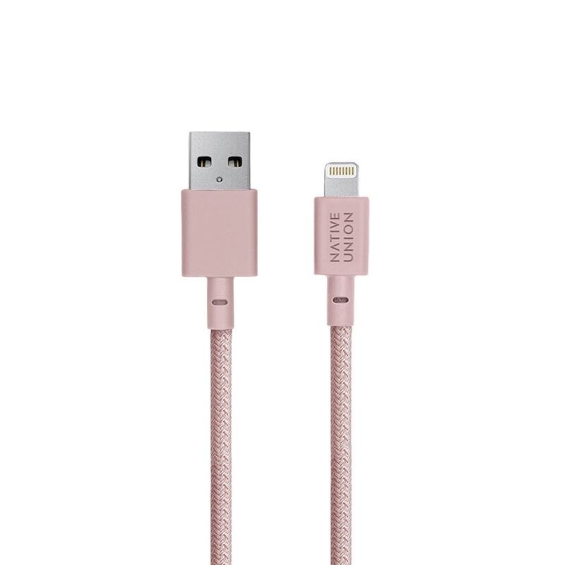 Native Union Cable Trenzado Belt Lightning 1.2m - Rosa