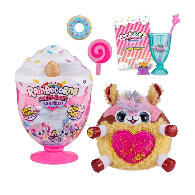 Peluche Rainbocorn Electrónico Sorpresa Línea Sweet Shake