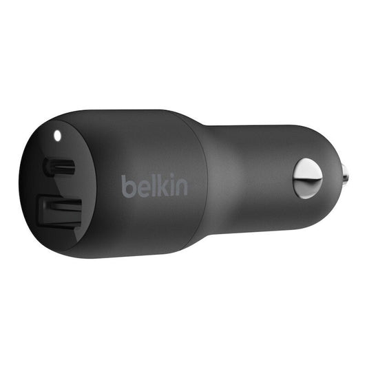 Cargador Belkin Carro USB-C PD 20w + USB-A 12w - Negro