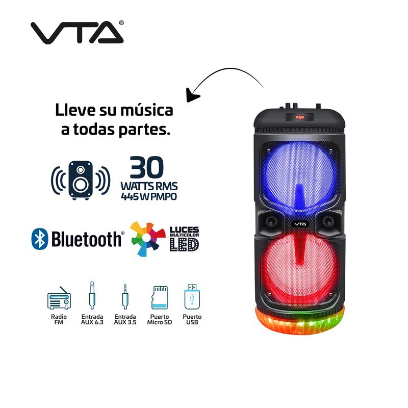 Amplificador recargable 30W RMS Bluetooth