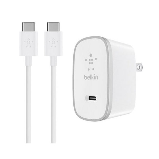 BELKIN WALL CHARGER USB C TO USB C CABLE 6FT WHITE