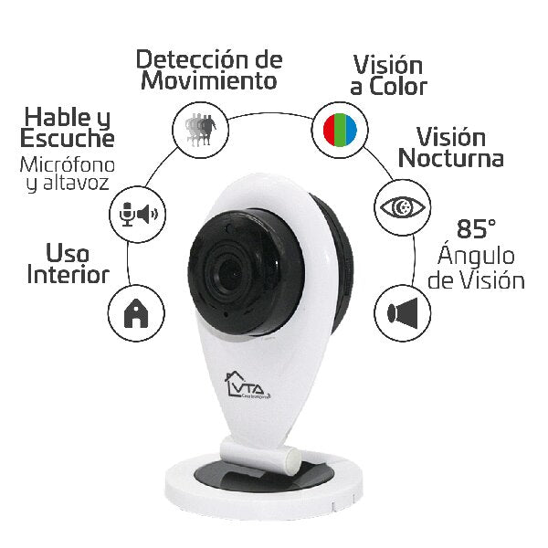 Cámara Inteligente Fija Interior Dia/Noche WiFi 1080P