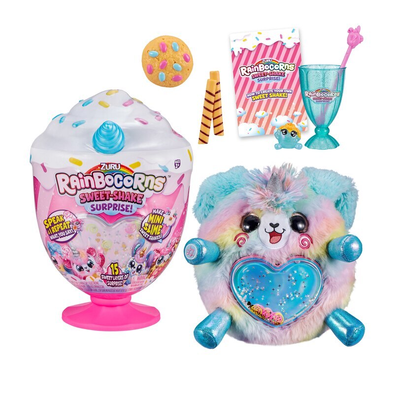 Peluche Rainbocorn Electrónico Sorpresa Línea Sweet Shake