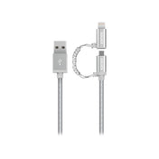 Cable Duo MicroUsb / Lightning Kanex Premium Silver