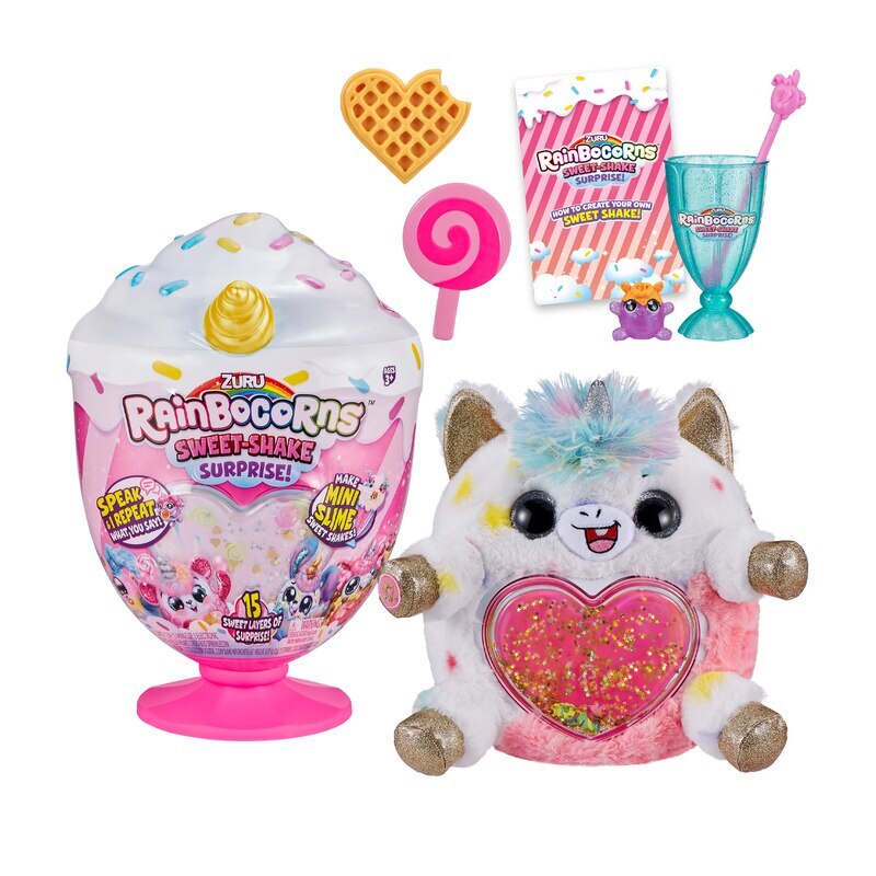 Peluche Rainbocorn Electrónico Sorpresa Línea Sweet Shake