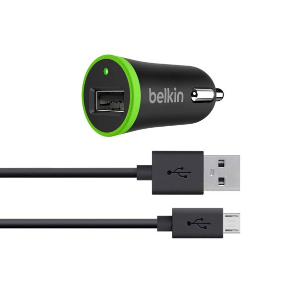 Cargador de Carro Belkin 2.1 Amp con USB To Micro USB Cable - Negro