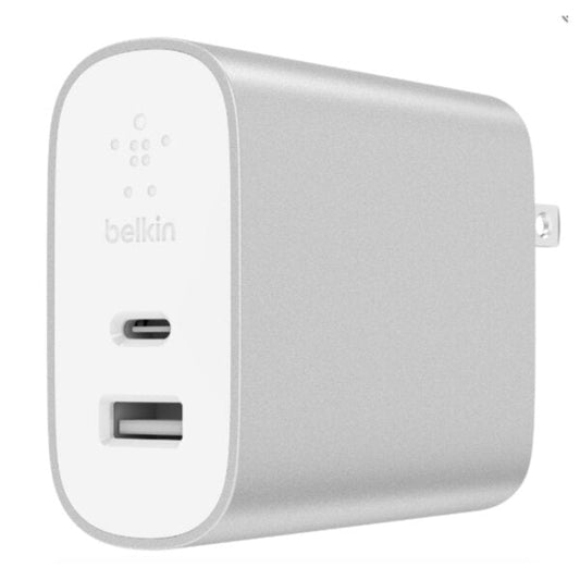 Cargador / Adaptador Belkin Dual USB-C Plata