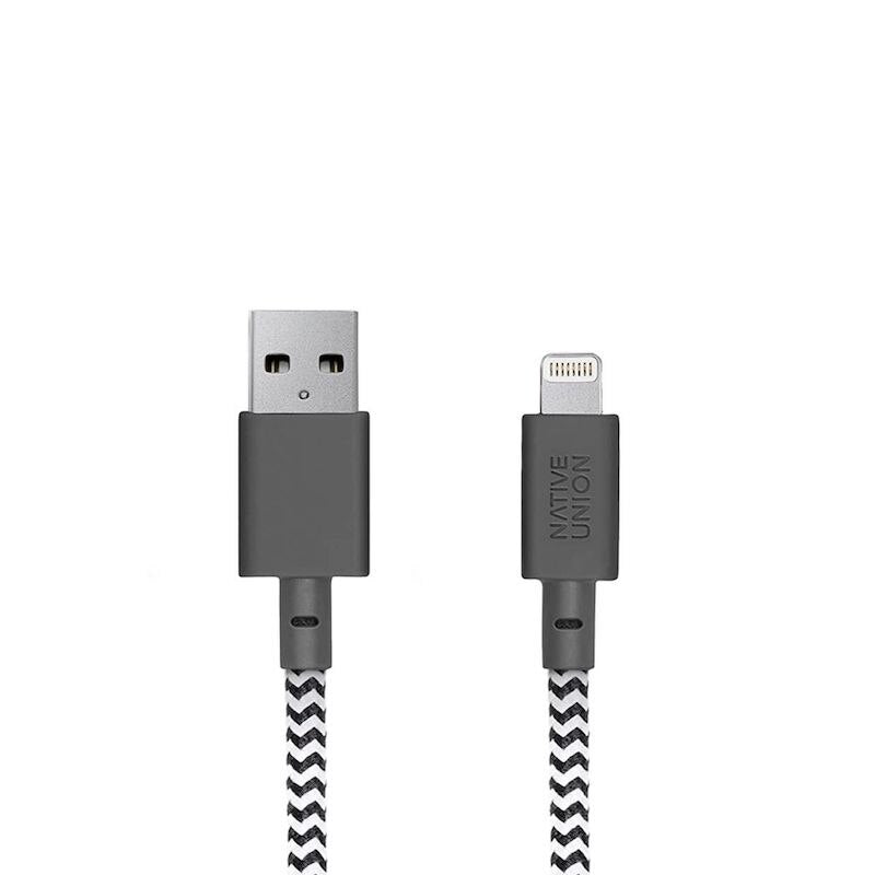 Cable Trenzado Native Union Lightning de 1.2m - Negro/Blanco