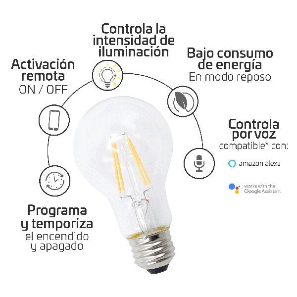 Bombillo Inteligente WiFi Luz Calido 5W