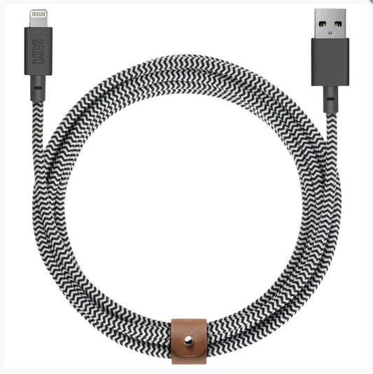 Cable Lightning USB 3 Mt Belt Black&White