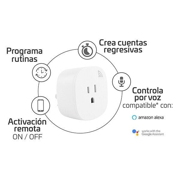 Tomacorriente inteligente de 1 salida polo a tierra